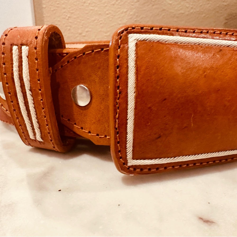 Western embroidered genuine leather belt size 38